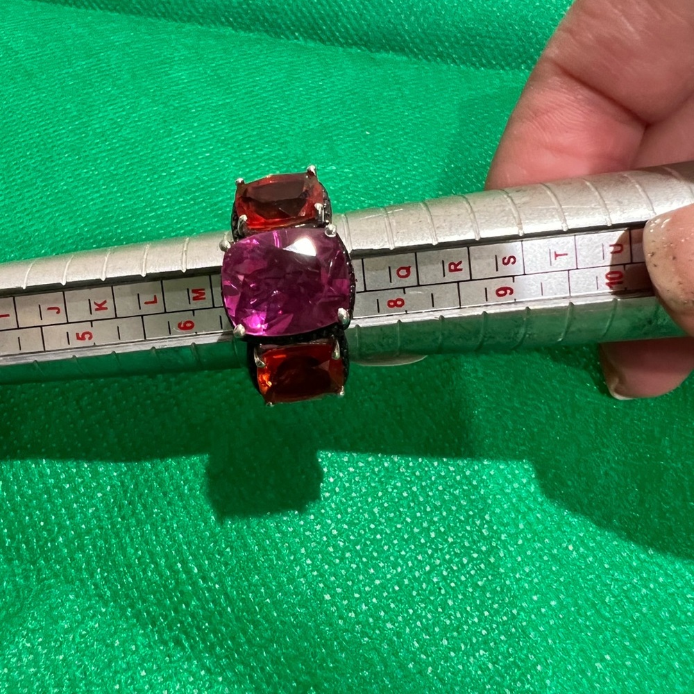 New listing- Ruby sterling silver ring - Picture 2 of 13